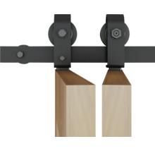 Schuifdeur beslag met twee houten panelen