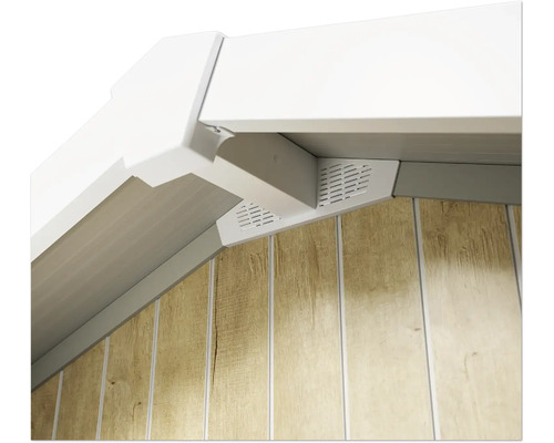 Detailopname van een plafondbekleding met houten panelen