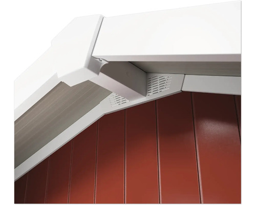 Detailopname van een tuinhuis met dak en wand