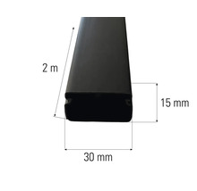 Twee meter lange hekplank met afmetingen van 30 bij 15 millimeter.