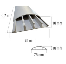 Kabelgoot met afmetingen van 0,7 meter lengte, 75 millimeter breedte en 18 millimeter hoogte.