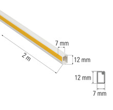 Kunststof kabelgoot, 2 meter lang, met afmetingen