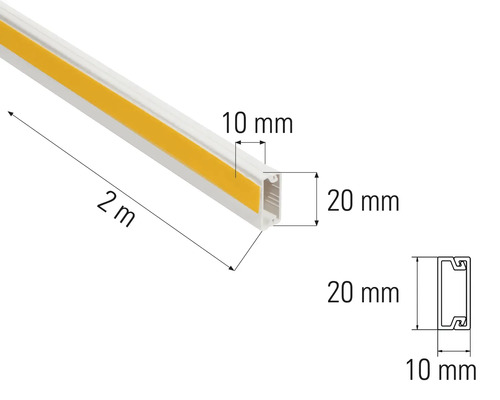 Kunststof profielstrip, 2 meter lang, met maatvoering