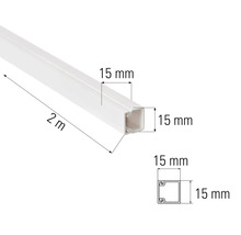 Kabelgoot, lengte 2 meter, afmetingen 15 x 15 millimeter