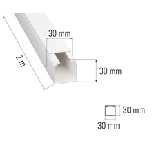 Kabelgoot, twee meter lang, 30 millimeter breed