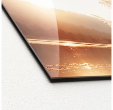 Close-up van een acrylglas foto met landschapsmotief