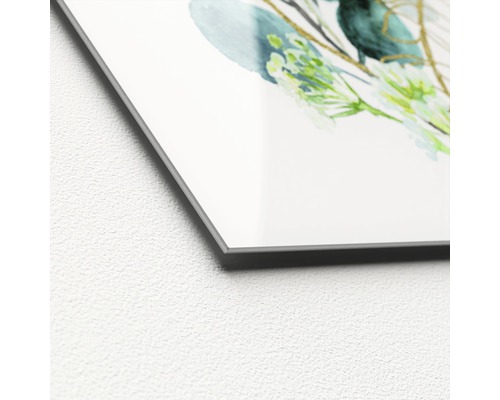 Detailweergave van een afbeelding op een aluminium plaat