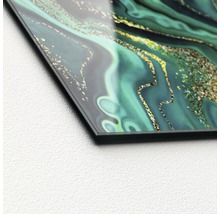 Decoratieve glazen afbeelding met abstract patroon in groen en goud