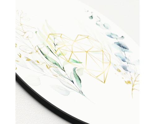 Decoratieve wanddecoratie met bloemmotief en geometrisch hart