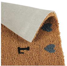 Kokosvezel deurmat met hartmotieven en antislip achterkant