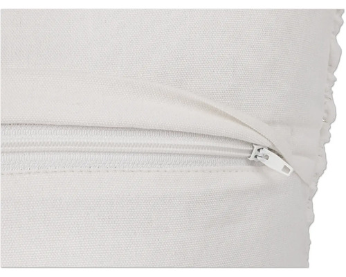 Detail van een kussen met ritssluiting