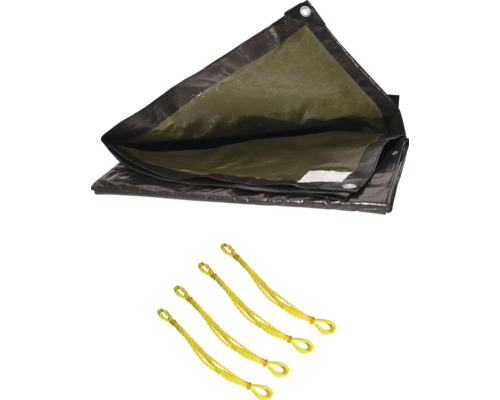 Dekzeil met ogen en bevestigingskoorden