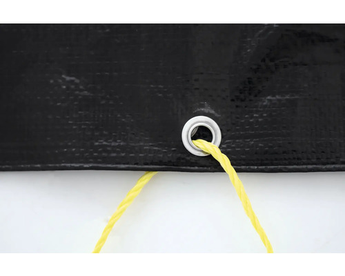 Dekzeil met oogje en touw