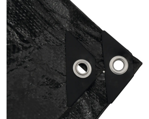 Detailweergave van een dekzeil met ogen voor bevestiging