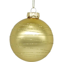 Gouden kerstbal met horizontale lijnen