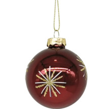 Kerstbal met sterpatroon en hanger