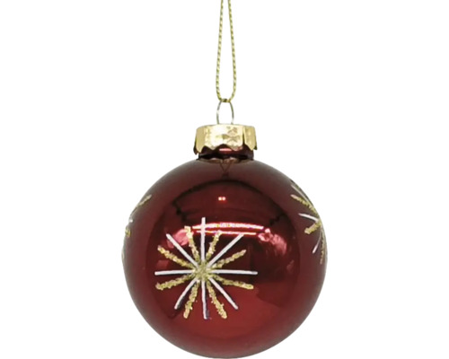 Kerstbal met sterpatroon en hanger