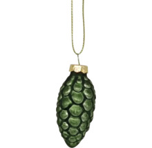 Decoratieve groene dennenappel kerstbal met hanger
