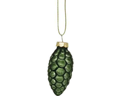 Decoratieve groene dennenappel kerstbal met hanger