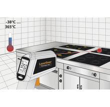 Laserliner ThermoSpot One infraroodthermometer in gebruik in een keuken