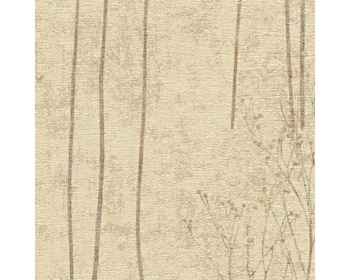 Behang met strepen en plantenmotief