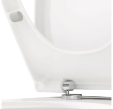 Detailopname van een toiletbril met bevestigingsmateriaal