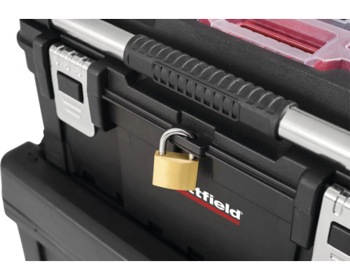 Gereedschapskist met hangslot en handgreep