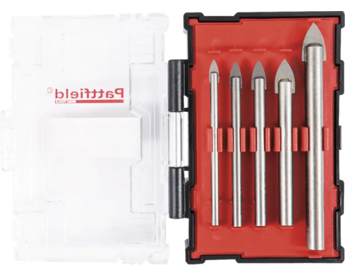 Pattfield glasborenset in geopende kunststof doos