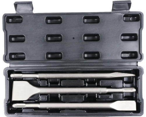 Beitelset in zwarte koffer voor boorhamer