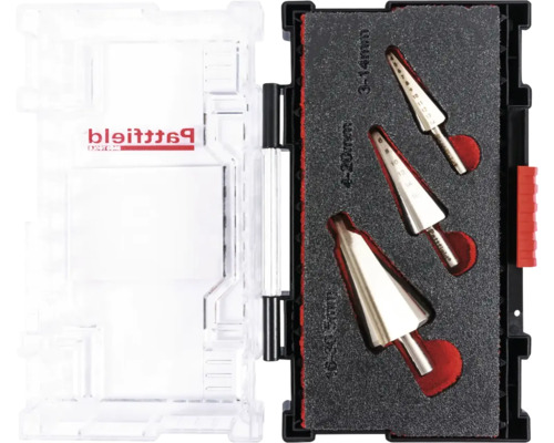 Trappenborenset in transparante kunststof box