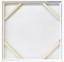 Achterkant van een canvas met houten frame