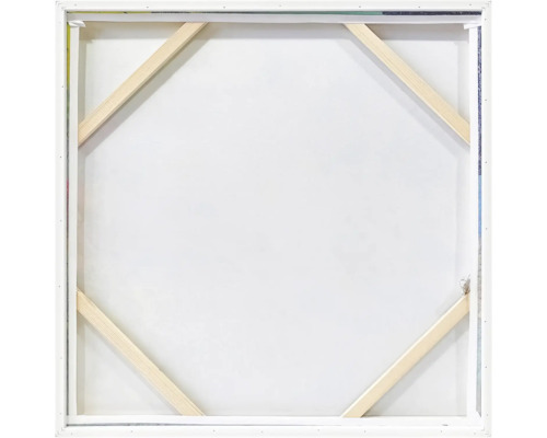 Achterkant van een canvas met houten frame