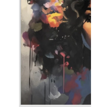 Schilderij met abstracte vormen en donkere tinten