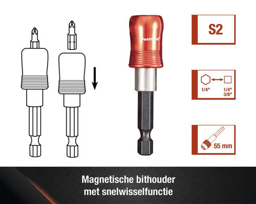 Magnetische bithouder met snelwisselfunctie