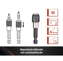 Magnetische bithouder met snelwisselfunctie