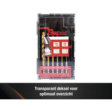 Pattfield metaalboor set met HSS-TiN coating en DIN 338 standaard in transparante doos