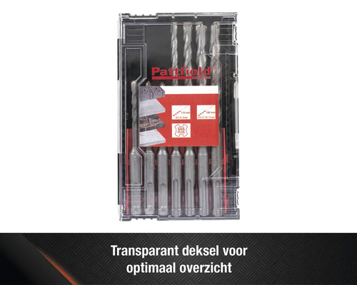 Pattfield steenboorset met SDS Plus opname in transparante koffer