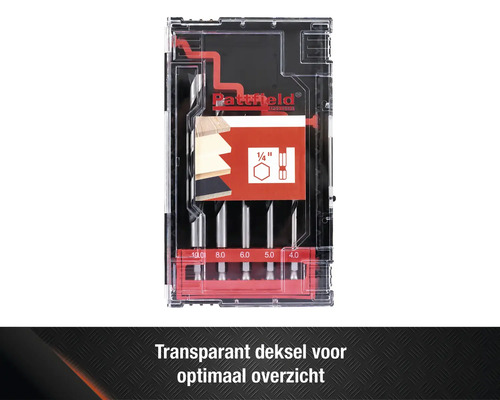 Patfield houtboor set in transparante verpakking