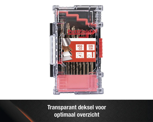 Patfield borenset in transparante doos