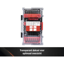 Pattfield bitset in transparante opbergdoos