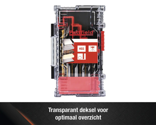 Patfield boorset in transparante doos