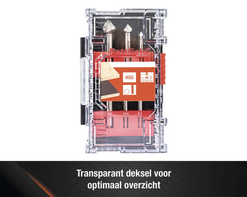 Pattfield gereedschapsset in transparante opbergdoos