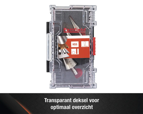 Rattfield stappenboor set in transparante koffer