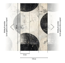 Behang met cirkelpatroon en maatvoering