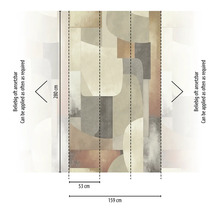 Behang met geometrische vormen en de afmetingen 159 cm breed en 280 cm hoog