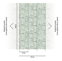 Behang met tropisch bladpatroon en maatvoering
