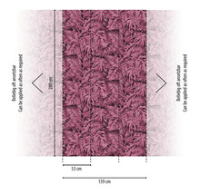 Behang met bladerpatroon en maatvoering