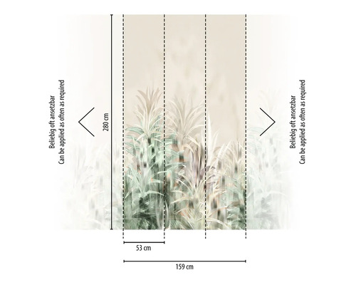 Fotobehang met plantenmotief en maatvoering
