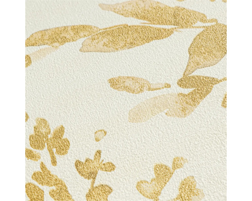 Detail van een behang met bladerpatroon