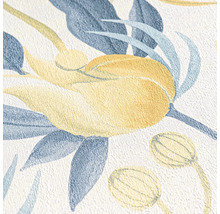 Close-up van een gestructureerd behang met bloemmotief